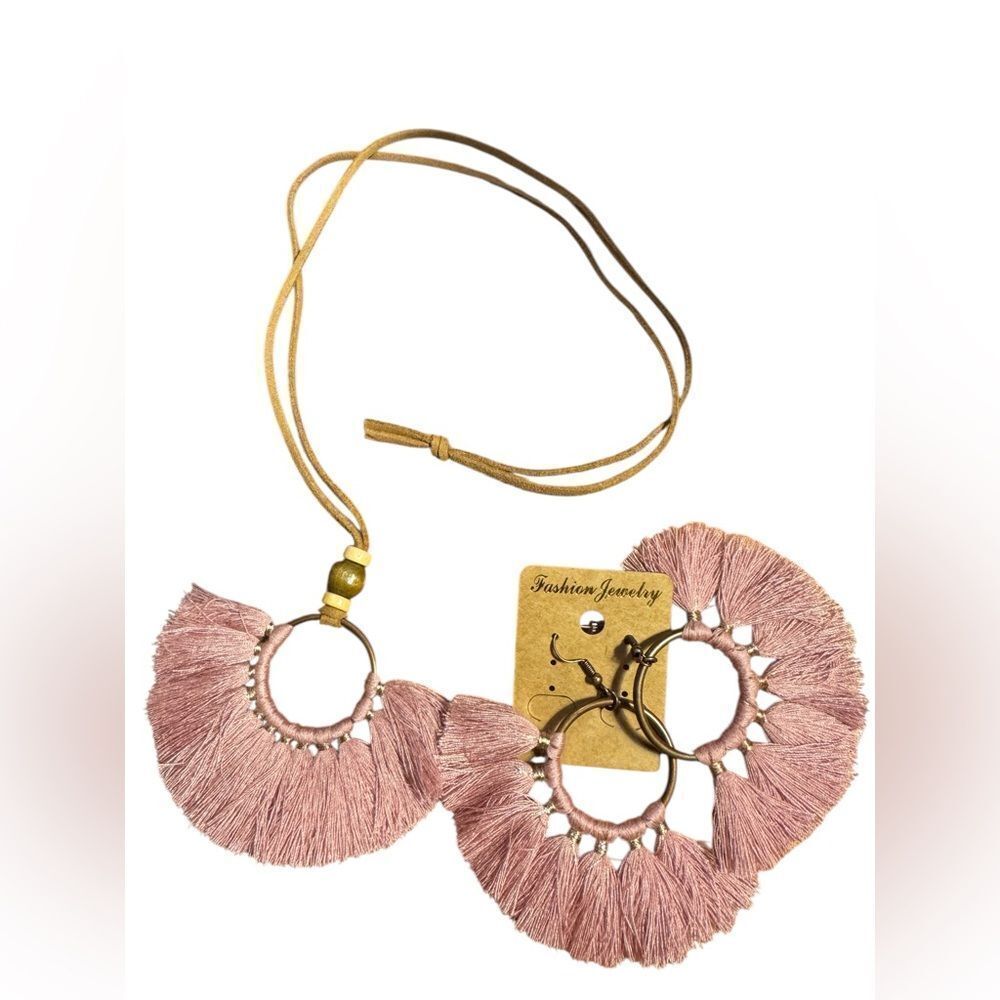 Fashion Jewelry Pink Tassel Necklace